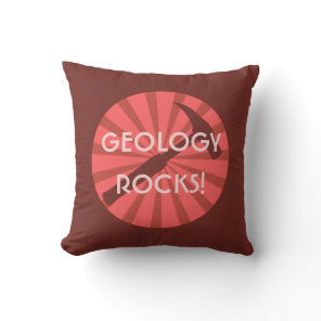 Geology Rocks! Rock Hammer Logo Throw Pillow