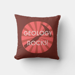 Geology Rocks! Rock Hammer Logo Throw Pillow