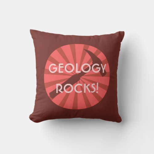 Geology Rocks Rock Hammer Logo Throw Pillow