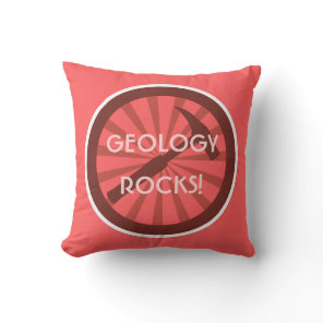 Geology Rocks! Rock Hammer Logo Throw Pillow