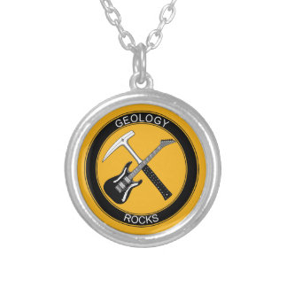 Geology Rocks Yellow Silver Plated Necklace