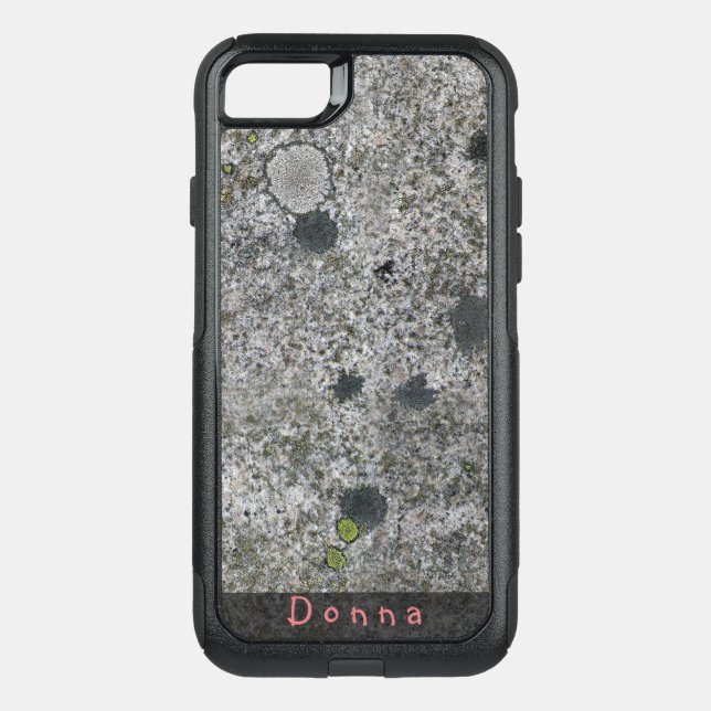 Geology Rough Granite Rock Texture Custom Name Otterbox iPhone Case (Back)