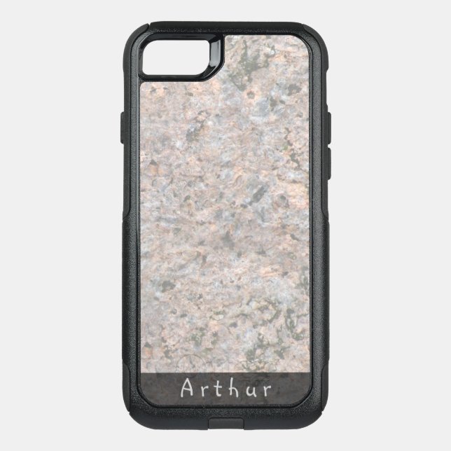 Geology Rough Rock Texture Custom Name Otterbox iPhone Case (Back)