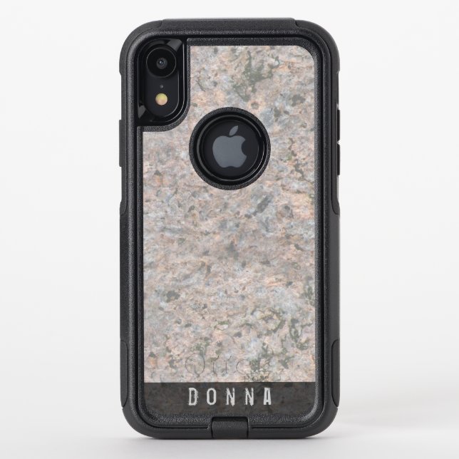 Geology Rough Rock Texture Custom Name Otterbox iPhone Case (Back)