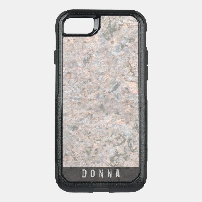 Geology Rough Rock Texture Custom Name Otterbox iPhone Case (Back)