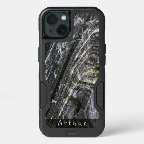 Geology Rough Rock Texture Custom Name iPhone 13 Case