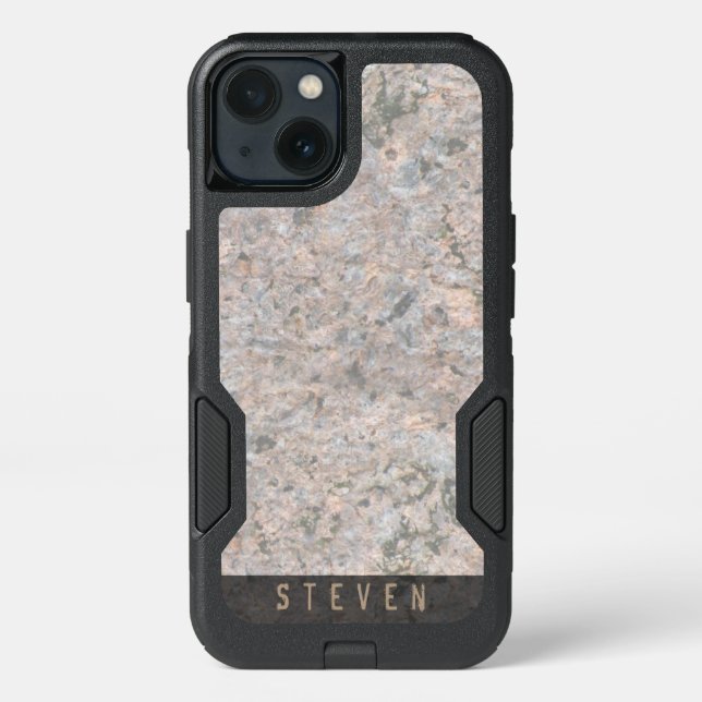 Geology Rough Rock Texture Custom Name Otterbox iPhone Case (Back)