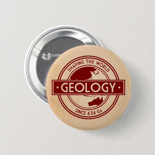 Geology- Shaping the World Logo (Asia/Australia) Pinback Button (Front & Back)