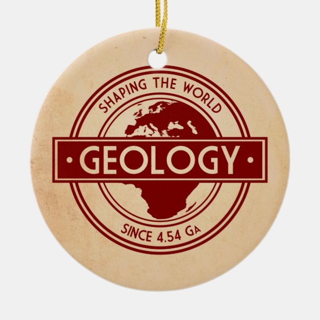 Geology- Shaping the World Logo (Europe) Ceramic Ornament (Front)