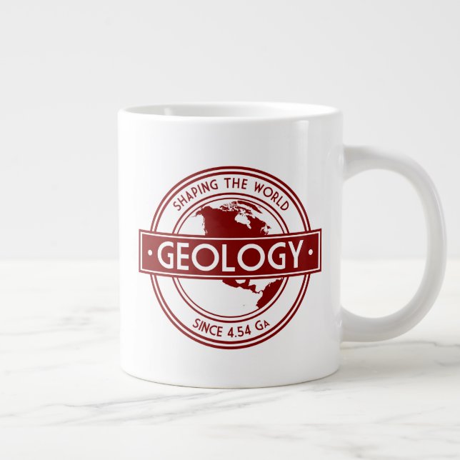 Geology- Shaping the World Logo (North America) Giant Coffee Mug (Right)