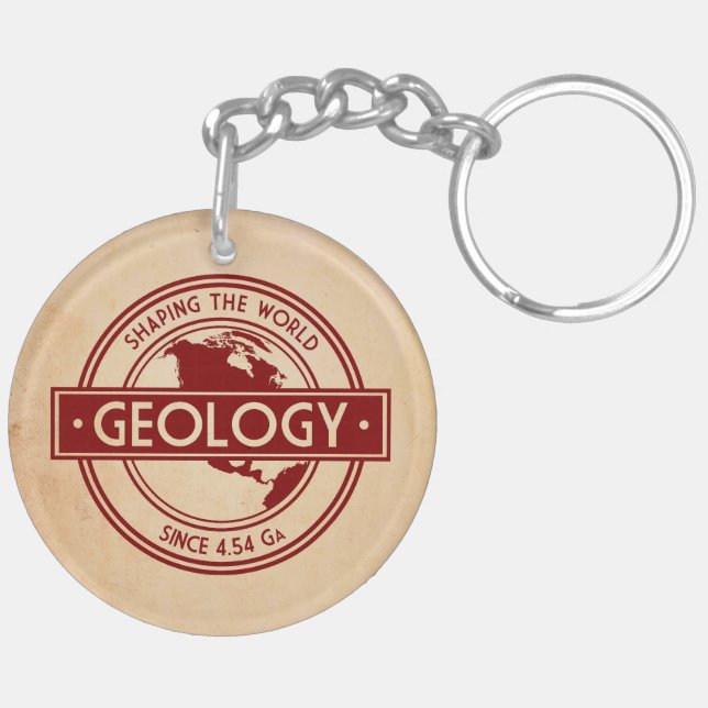 Geology- Shaping the World Logo (North America) Keychain (Back Left)