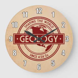 Geology- Shaping the World Logo (North America) Large Clock