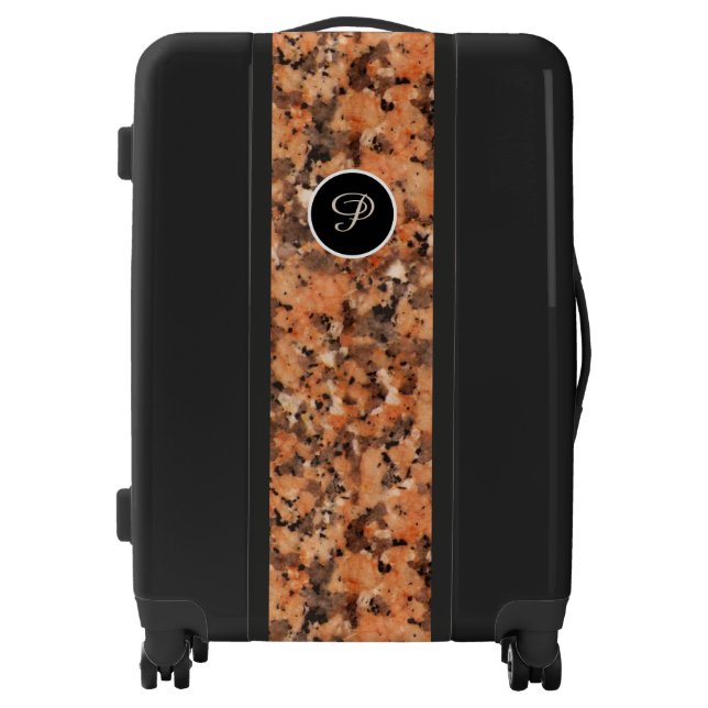 Geology Spotty Rock Texture Monogram Luggage (Front)