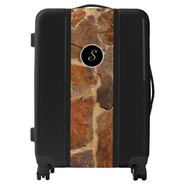 Geology Stone wall Rock Texture Monogram Luggage (Front)