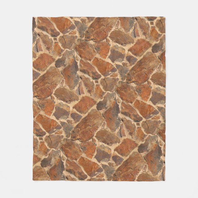 Geology Stone Wall Structure Photo Warm Golden Fleece Blanket (Front)
