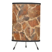 Geology Stone Wall Structure Photo Warm Golden Tripod Lamp (Front)