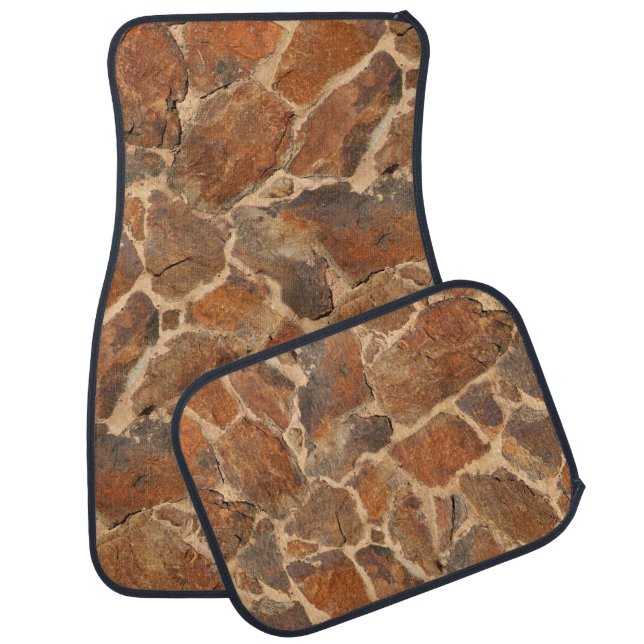 Geology Stone Wall Structure Warm Glow Car Floor Mat (Set)