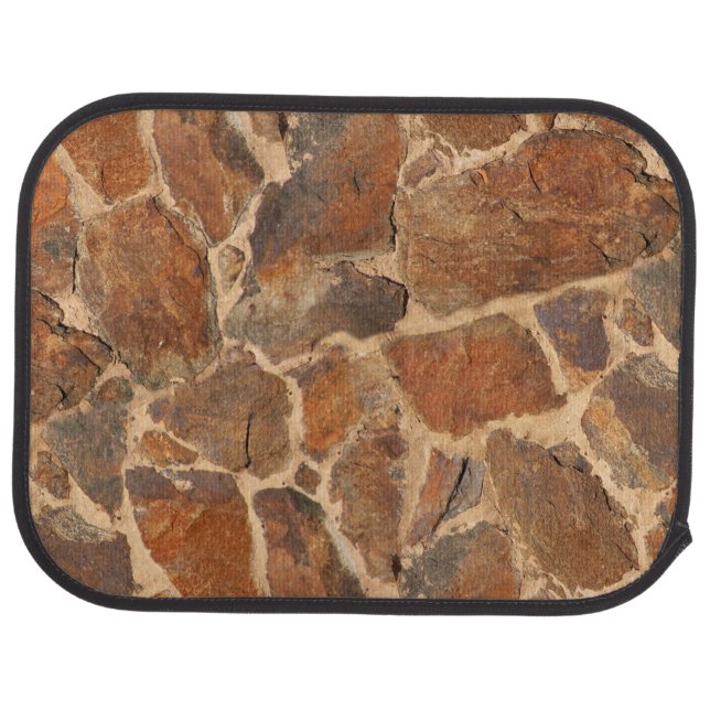 Geology Stone Wall Structure Warm Glow Car Mat (Rear)