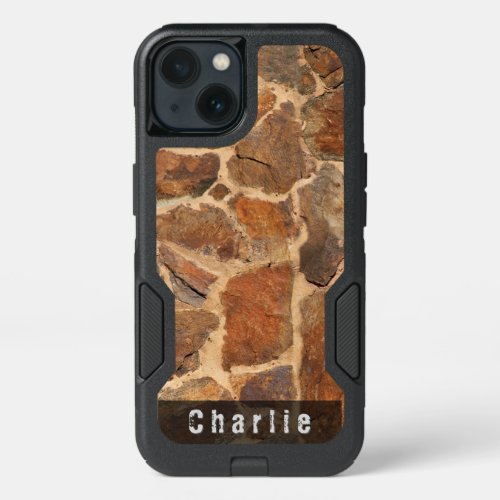 Geology Stone Wall Structure Warm Golden any Text iPhone 13 Case