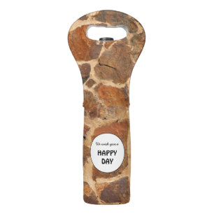 Geology Stone Wall Structure Warm Golden any Text Wine Bag