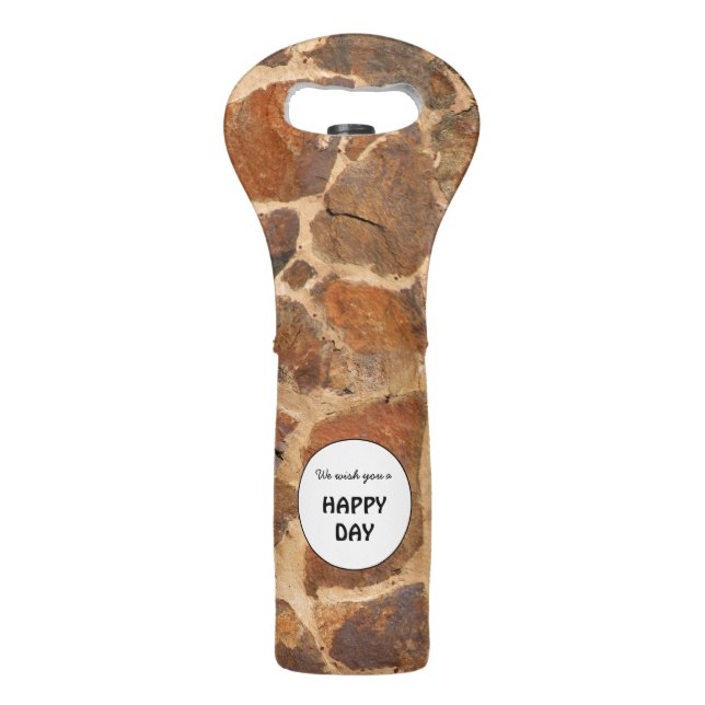Geology Stone Wall Structure Warm Golden any Text Wine Bag (Front)