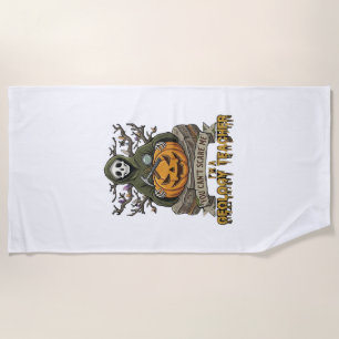 Geology Teacher You Cant Scare Me Halloween Skelet Beach Towel