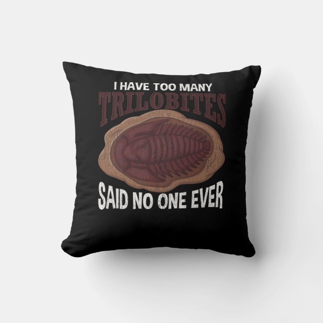 Geology Trilobites Fossil Collector Geologist Throw Pillow (Front)