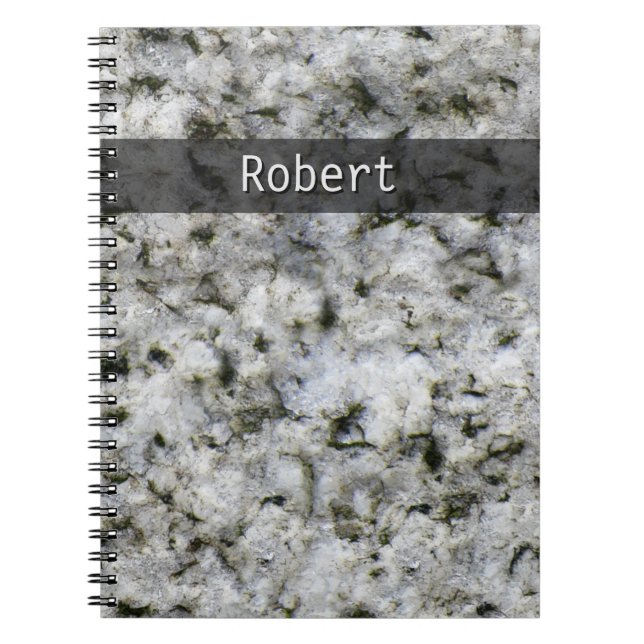 Geology White Granite Rock Texture any Text Notebook (Front)