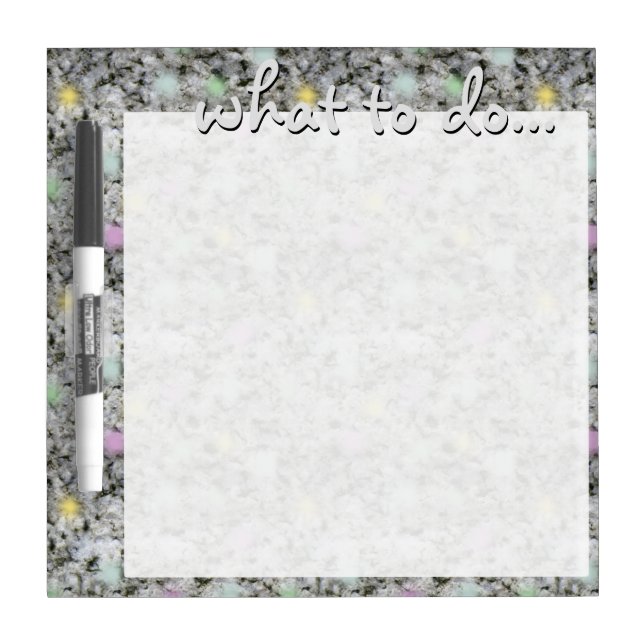 Geology White Granite Rock Texture Pastel Details Dry Erase Board (Front)