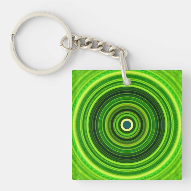 Geomagnetic Green Mandala-25436 Keychain (Front)