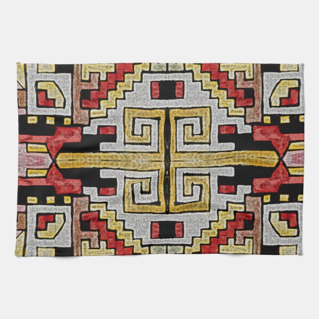 Geomethric Tribal/Ethnic Pattern Kitchen Towel (Horizontal)