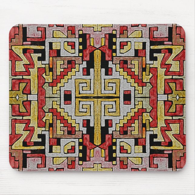 Geomethric Tribal/Ethnic Pattern Mouse Pad (Front)