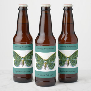 Geometra papilionaria - The Large Emerald Moth Beer Bottle Label
