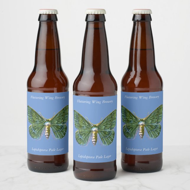 Geometra papilionaria - The Large Emerald Moth Beer Bottle Label (Bottles)