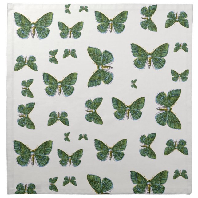 Geometra papilionaria - The Large Emerald Moth Cloth Napkin (Front)