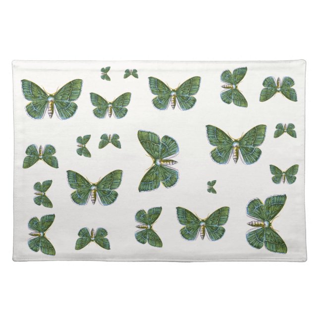 Geometra papilionaria - The Large Emerald Moth Cloth Placemat (Front)