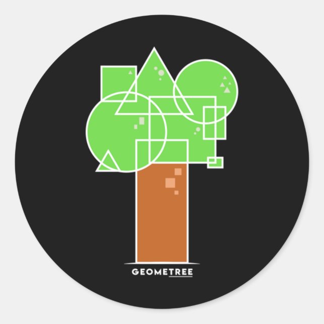 Geometree I Classic Round Sticker (Front)