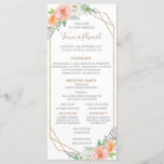 Geometri Watercolor Flowers Wedding Timeline Program<br><div class="desc">Wedding program and timeline with icons in geometric watercolor flower design pattern. Perfect chic & modern wedding. PERSONALIZE THIS ITEM Background color can changed with zazzle background color options online tool. For a cohesive look, visit my store to see the whole collections of our geometric watercolor flower. Artwork designed by...</div>