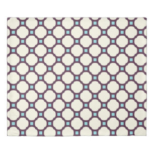 Geometric 007 neutral & blue duvet cover