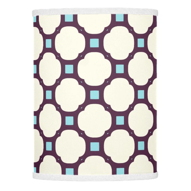 Geometric 007 neutral & blue  lamp shade (Front)