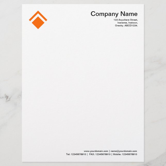 Geometric 01 - Orange Letterhead (Front)