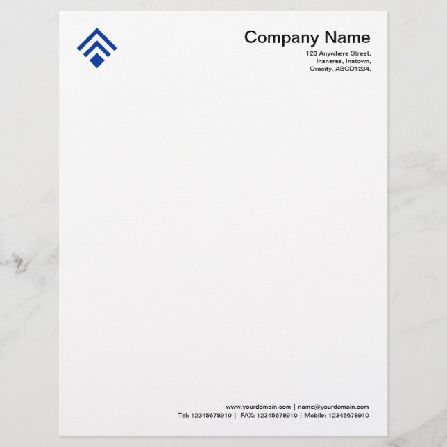 Geometric 02 - Navy Blue Letterhead (Front)