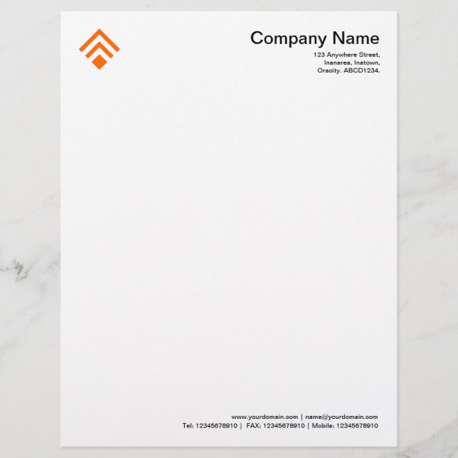Geometric 02 - Orange Letterhead (Front)