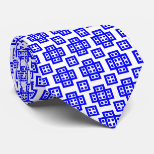 Geometric 030614 - Blue on White Neck Tie