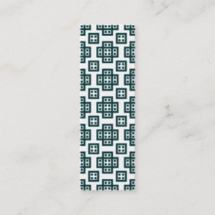Geometric 030614 - Dark Moss Green on White Mini Business Card