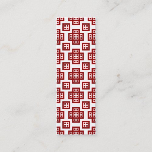 Geometric 030614 _ Ruby Red on White Mini Business Card