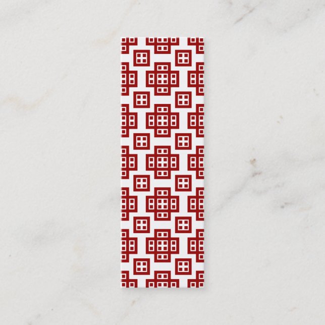 Geometric 030614 - Ruby Red on White Mini Business Card (Front)