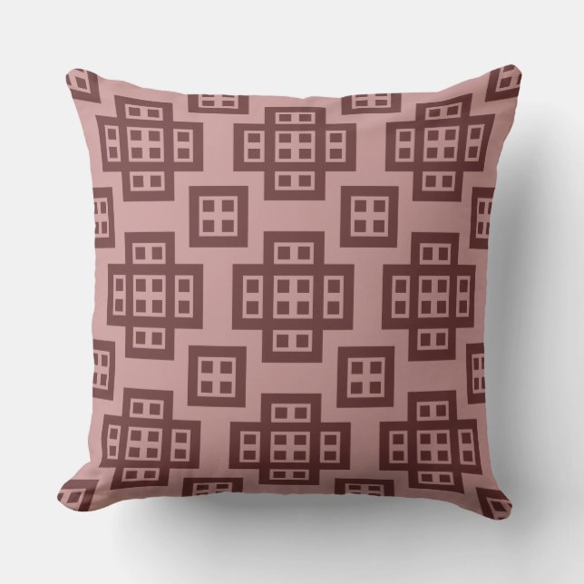 Geometric 030614 - Shades of Brown Throw Pillow (Front)