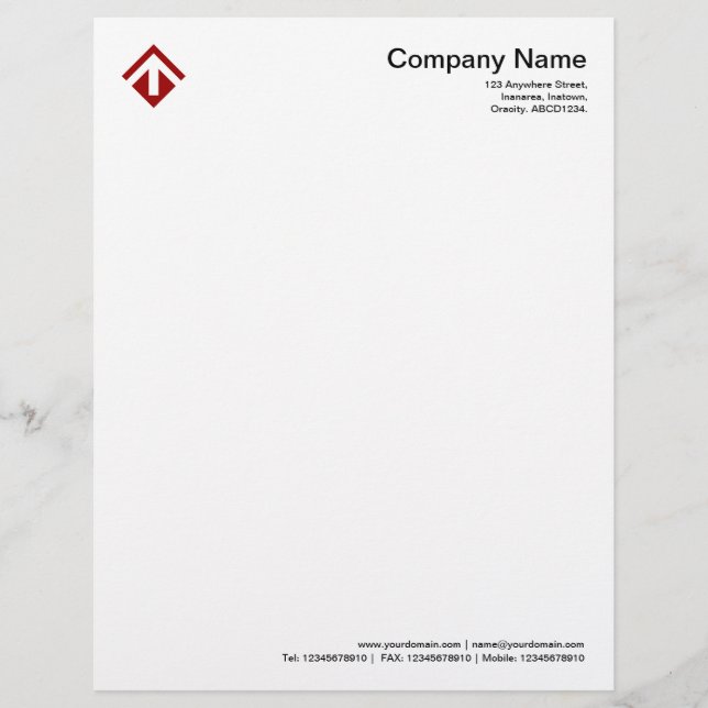 Geometric 03 - Ruby Red Letterhead (Front)