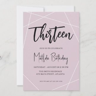 Geometric 13th Birthday Party Invitation